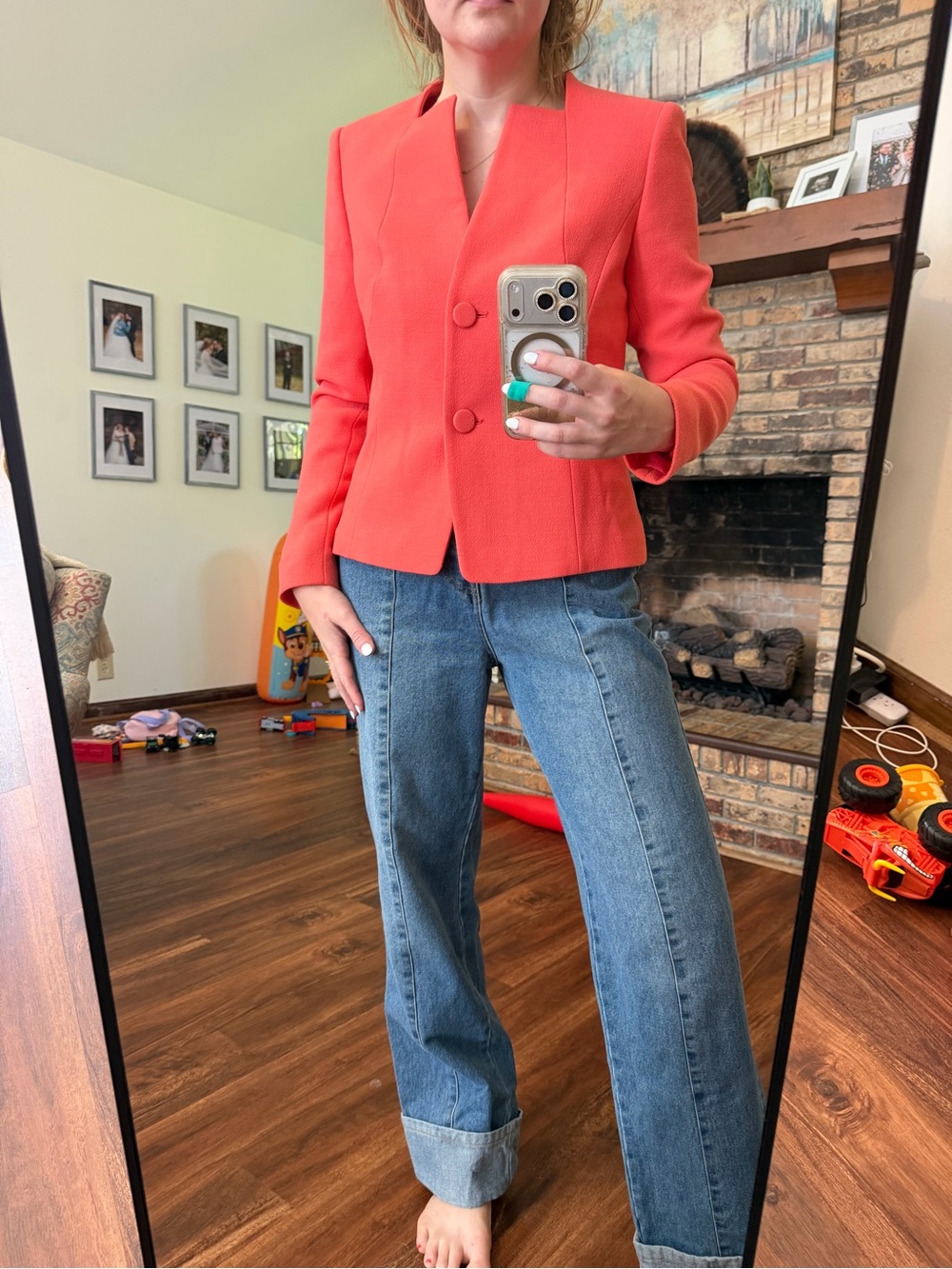 Lafayette 148 Coral Square Neck Blazer Size 4